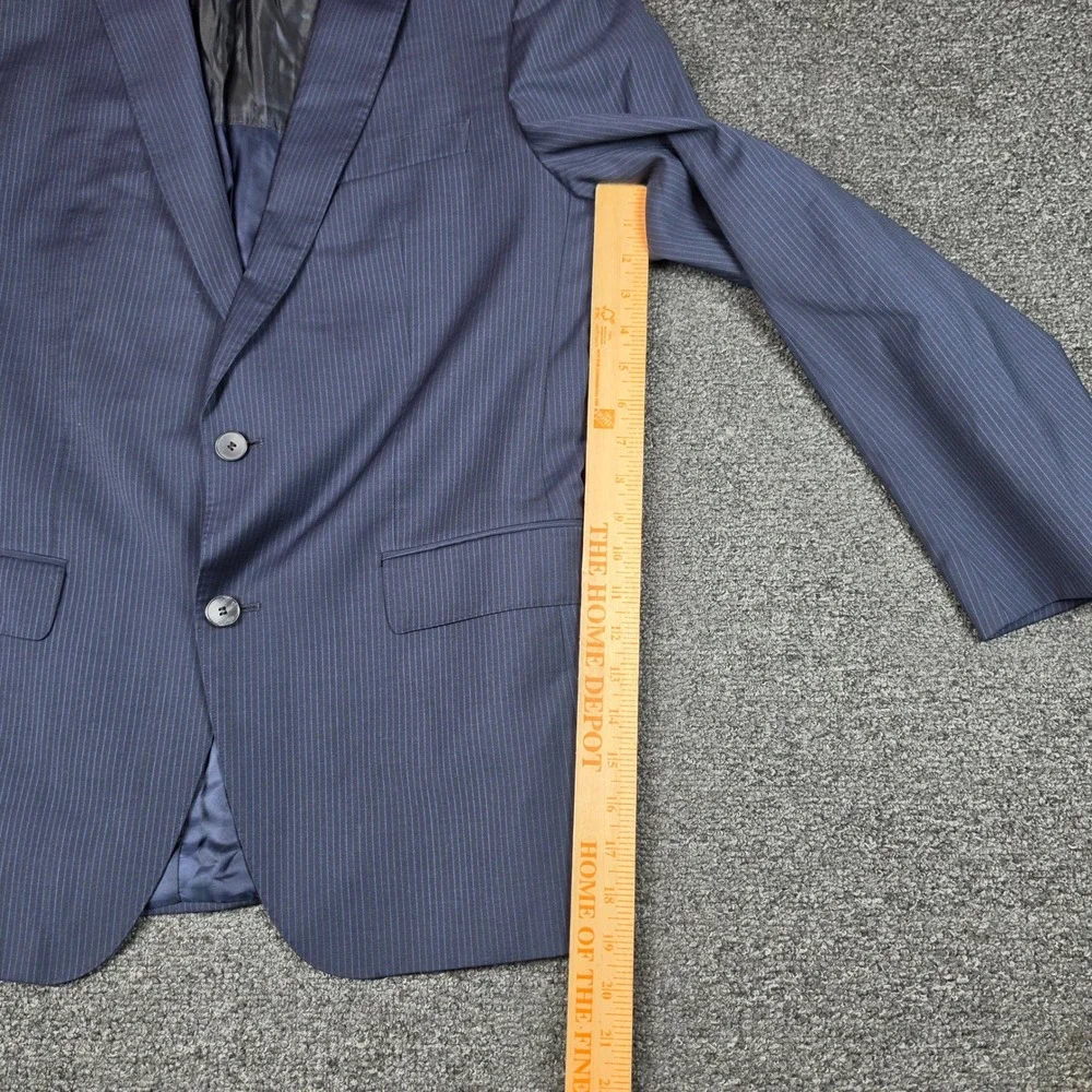 Hugo Boss Blazer Navy Blue Mens 40R Pinstripe Linificio Tesse Biella Wool Jacket